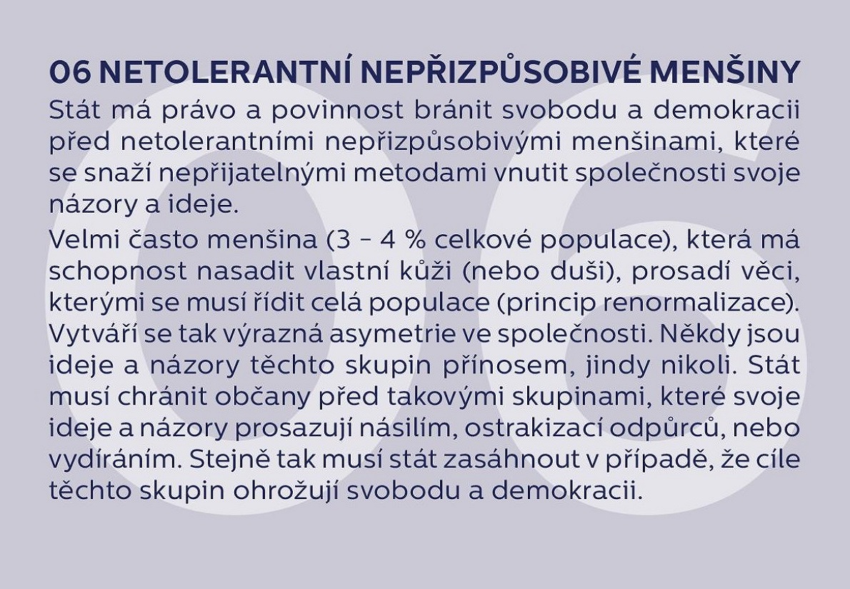 6. Netolerantní nepřizpůsobivé menšiny