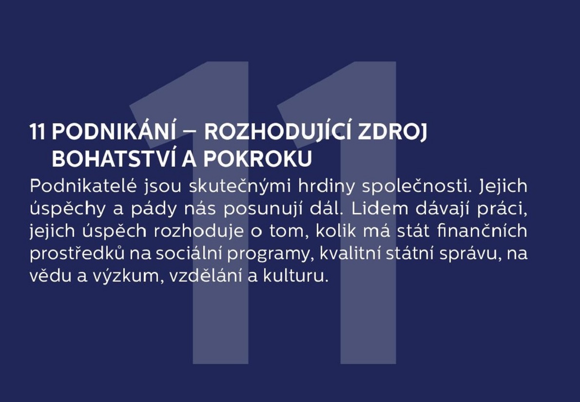 11. Podnikání - rozhodující zdroj bohatství a pokroku