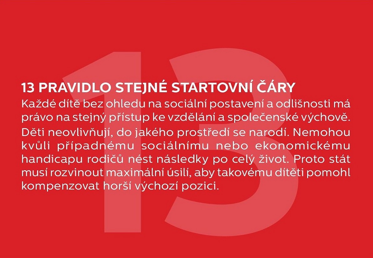 13. Pravidlo stejné startovní čáry