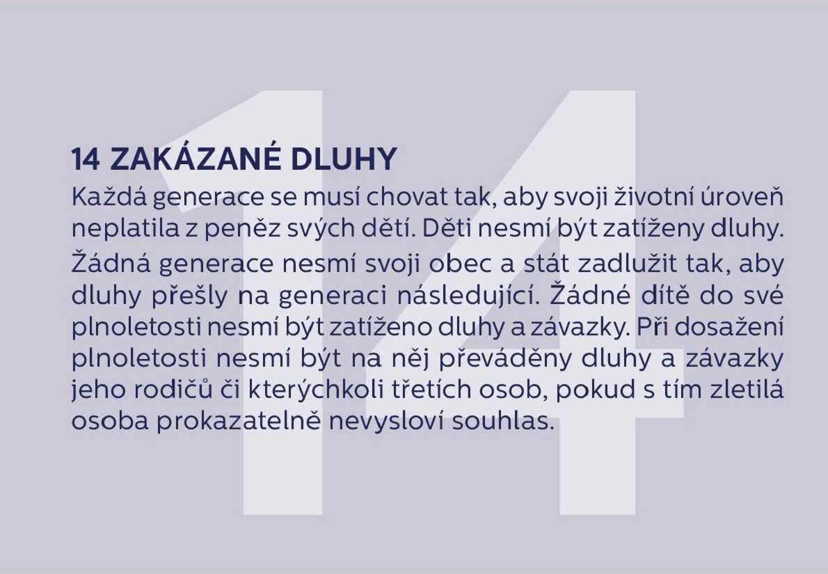 14. Zakázané dluhy