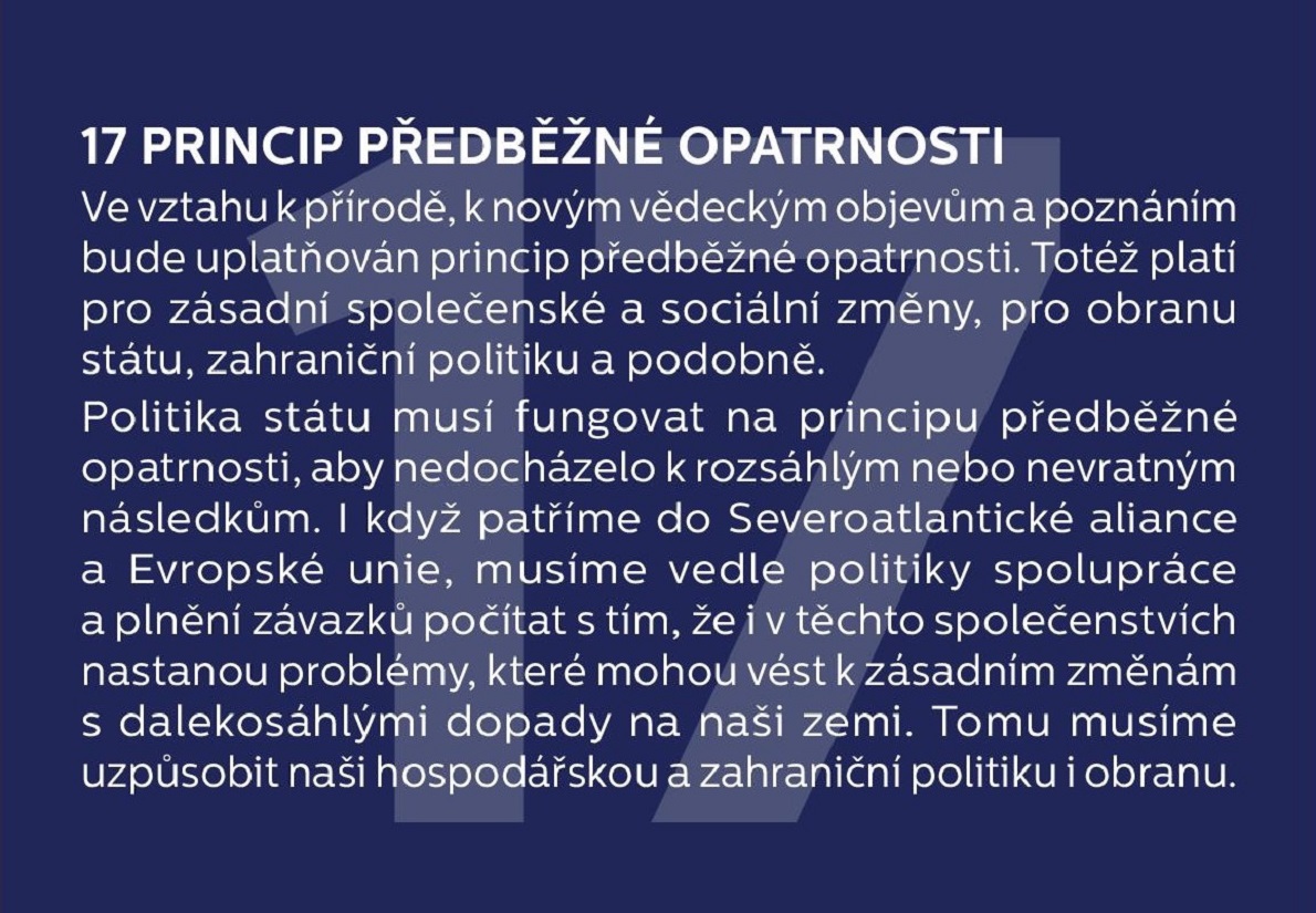 17. Princip předběžné opatrnosti