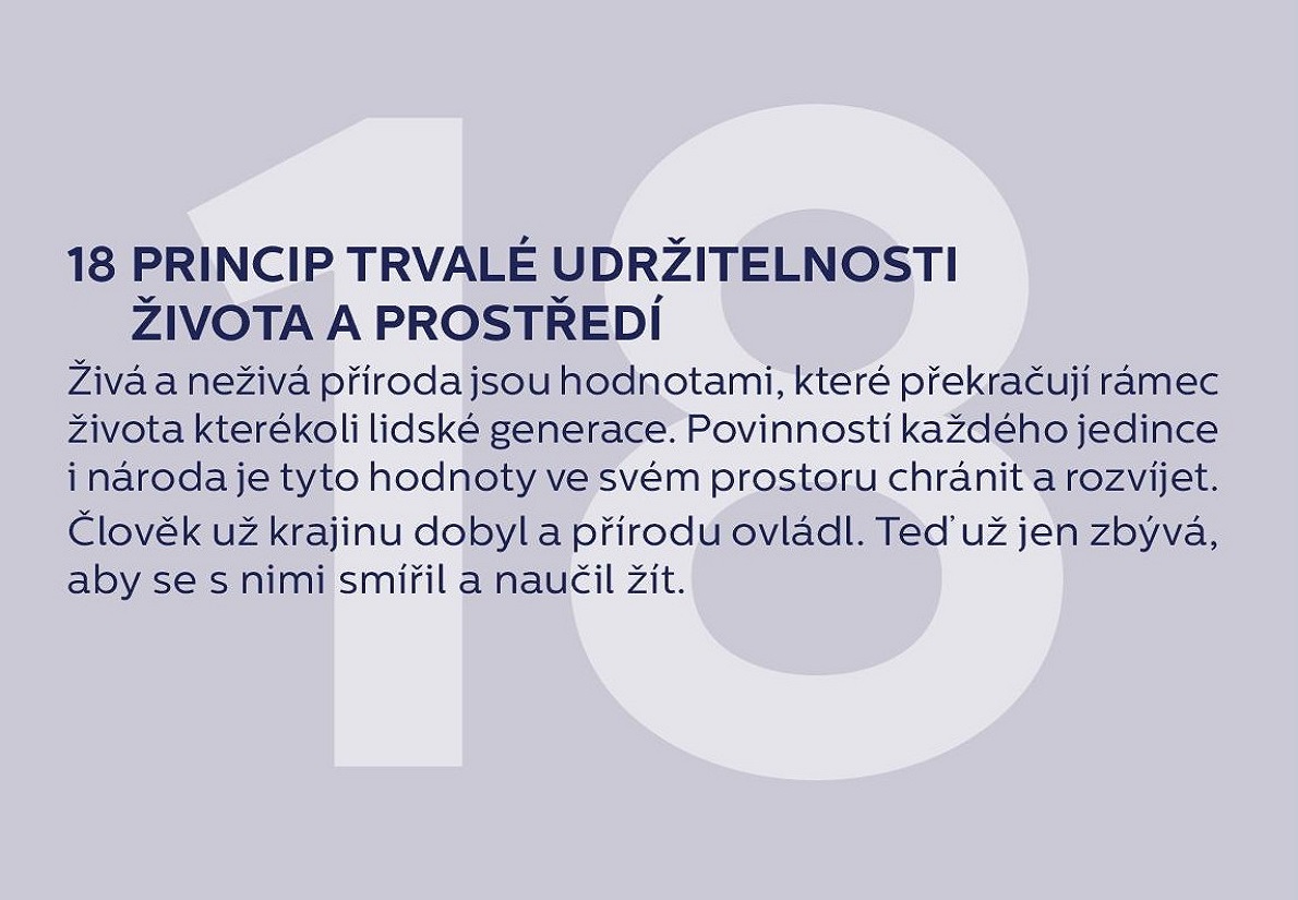 18. Princip trvalé udržitelnosti života a prostředí